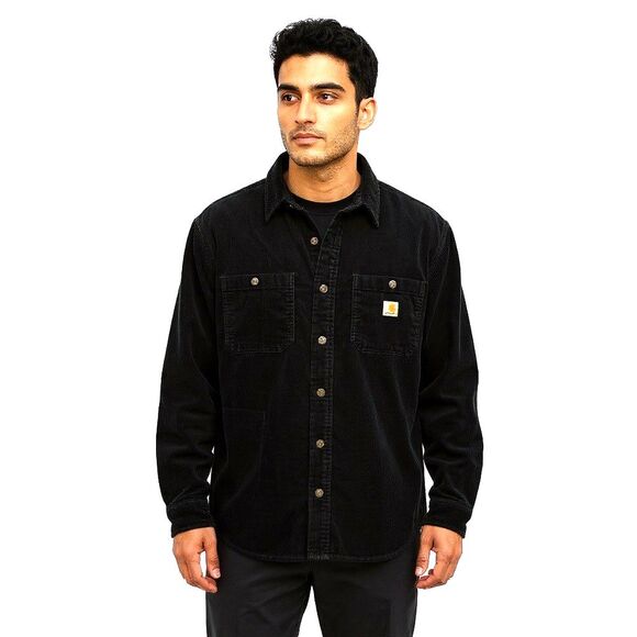 Carhartt Loose Fit Heavyweight Corduroy Jersey Lined Long Sleeve Shirt Large - Picture 1 of 12